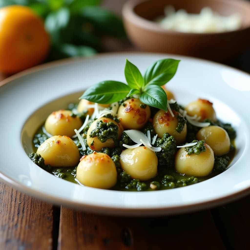 Gnocchi de Coliflor al Pesto de Albahaca Negra: Receta Italiana Baja en Carbohidratos