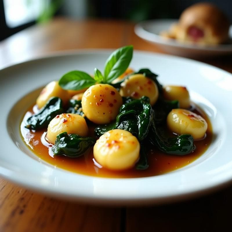 Gnocchi de Mandioca y Espinacas con Salsa de Ajo Negro: Receta Italiana Sin Gluten