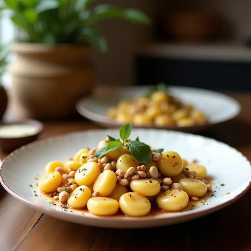 Gnocchi de Ñame con Salsa de Gorgonzola y Nueces: Receta Italiana Sin Gluten y Decadente