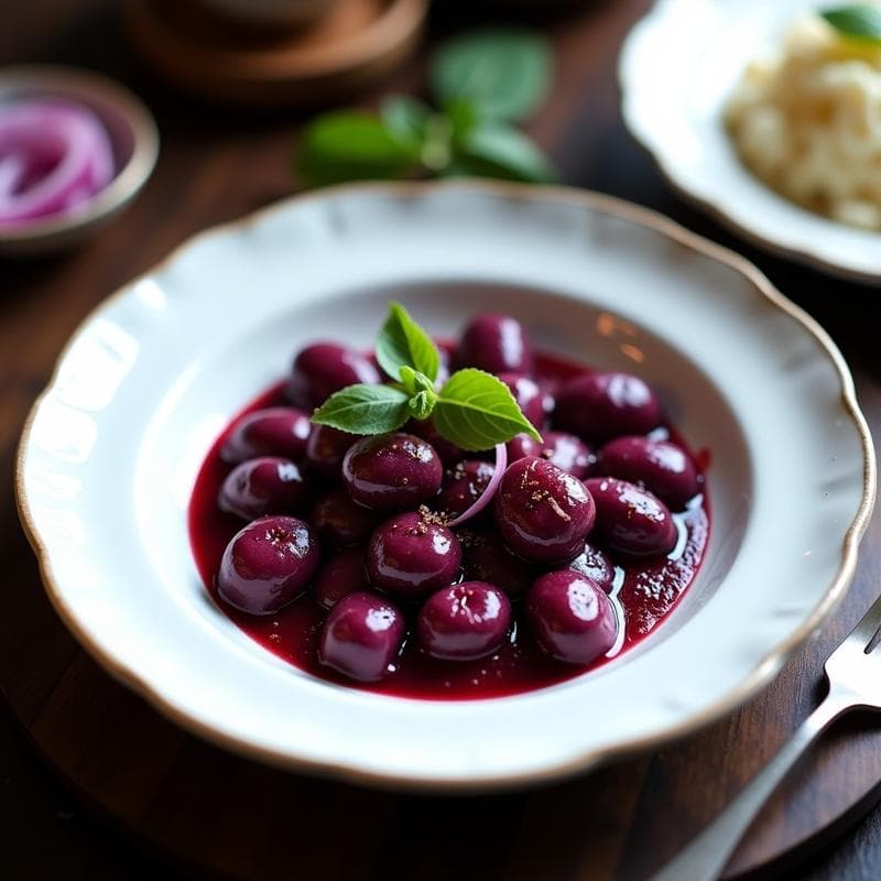 Gnocchi de Ñame Morado con Salsa de Arándanos: Receta Peruana Sin Gluten