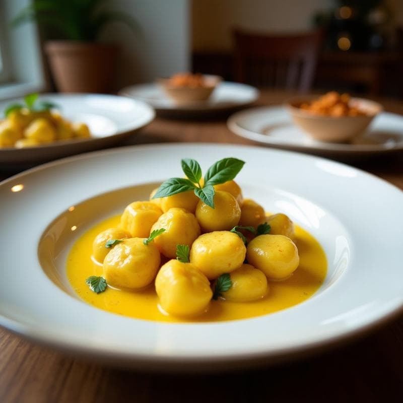 Gnocchis de Coliflor con Salsa de Cúrcuma y Leche de Coco: Receta Italiana Sin Gluten en Thermomix