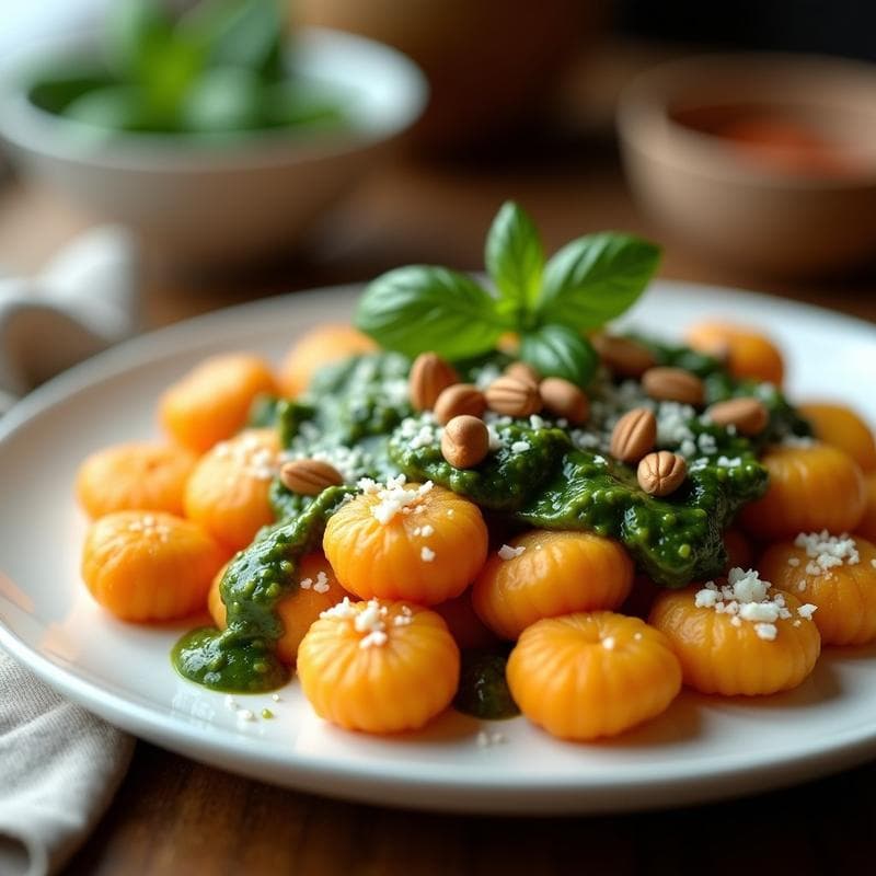 Gnochi de Boniato y Harina de Almendra: Receta Keto en Airfryer con Salsa de Albahaca