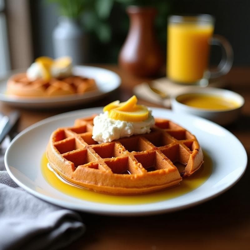 Gofres de Batata Morada y Cúrcuma: Desayuno Keto Sin Harina y Rico en Antioxidantes