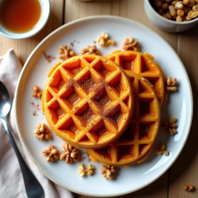 Gofres de Boniato y Especias Marroquíes: Desayuno Vegano en Airfryer sin Harina