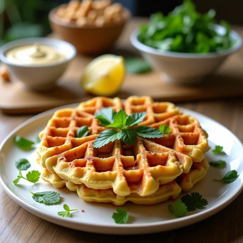 Gofres de Garbanzo con Espinacas: Receta Salada en Airfryer y Sin Gluten