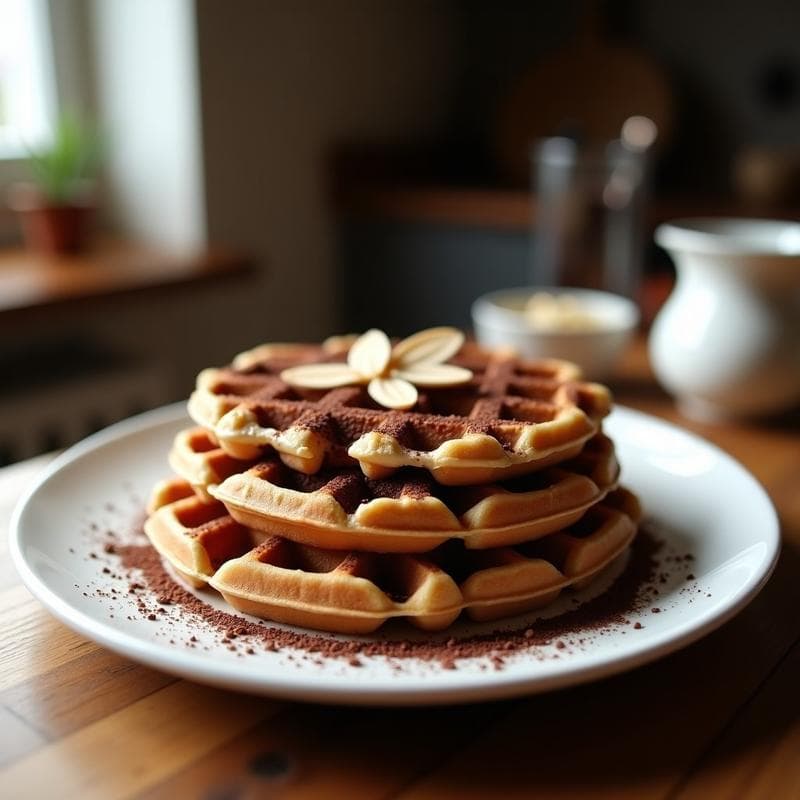 Gofres de Harina de Almendra y Chocolate Negro: Desayuno Keto en 10 Minutos