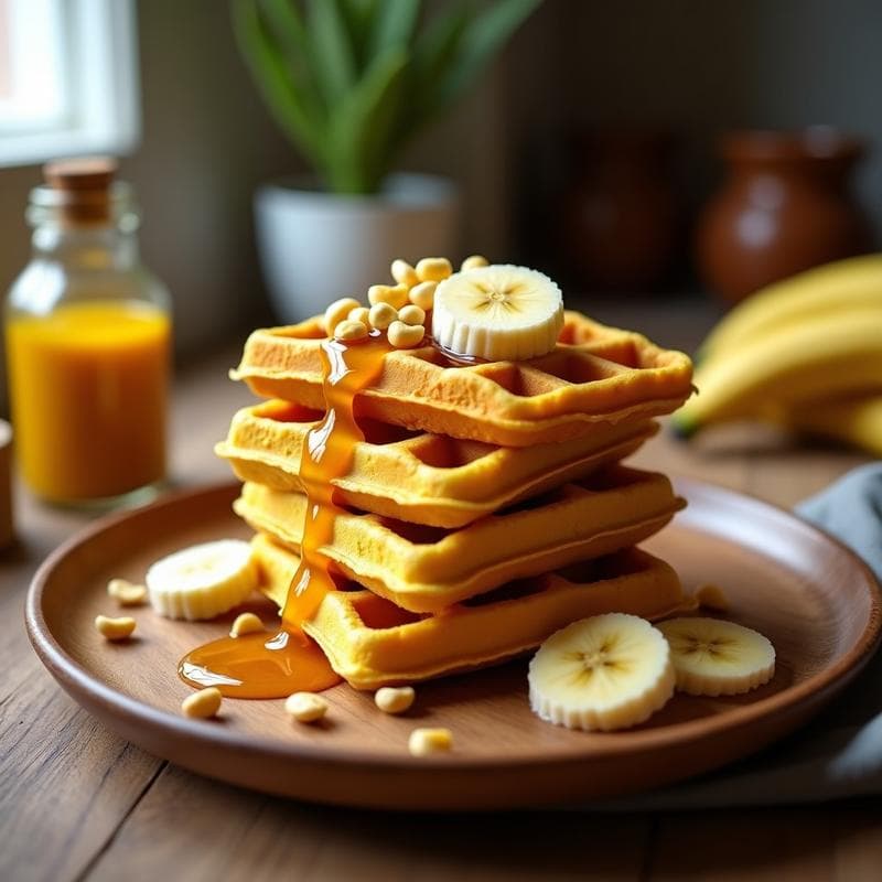 Gofres de Harina de Arroz y Cúrcuma: Desayuno Sin Gluten y Antiinflamatorio