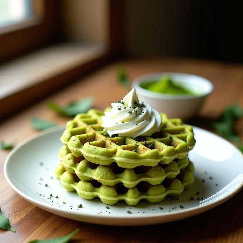 Gofres de Harina de Arroz y Matcha: Desayuno Japonés Keto en Thermomix