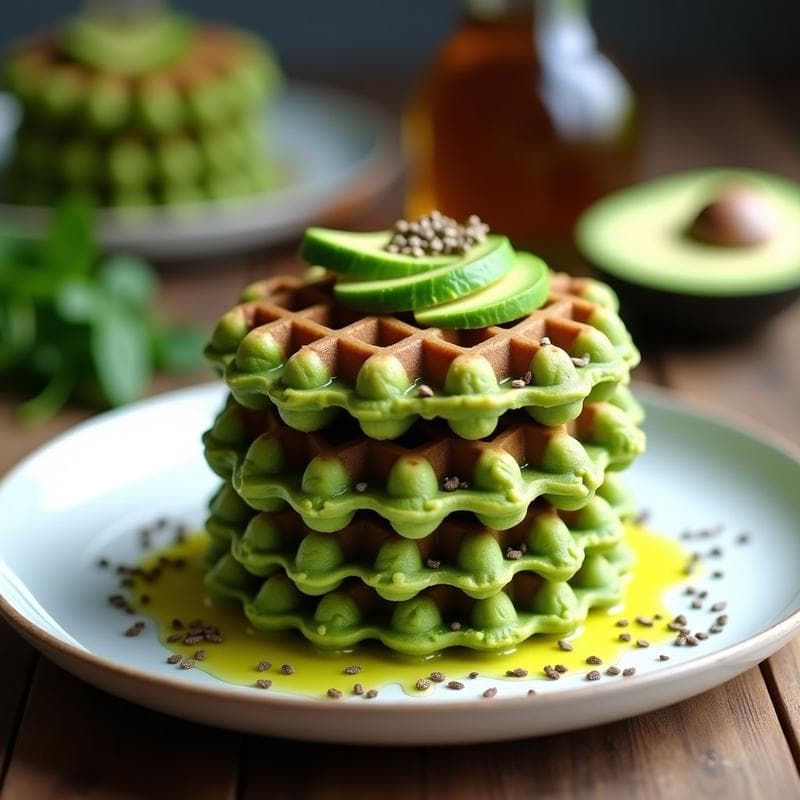 Gofres de Harina de Guisante y Espinacas: Desayuno Verde Keto en Thermomix