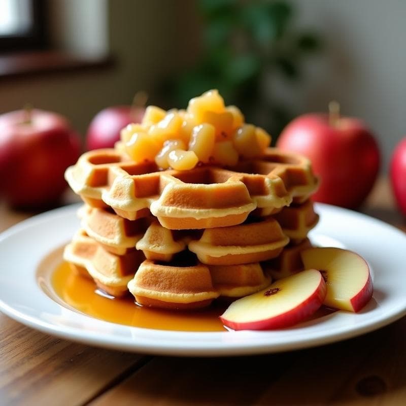 Gofres de Harina de Lentejas con Compota de Manzana: Desayuno Sin Gluten y Alta en Fibra