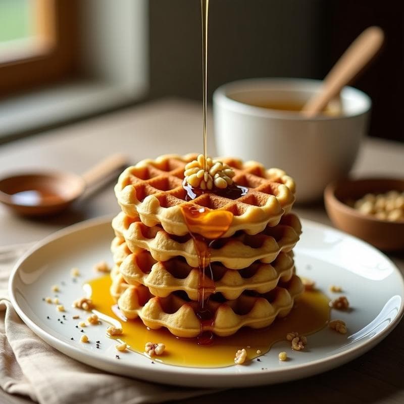 Gofres de Harina de Trigo Sarraceno con Sirope de Agave: Desayuno Sin Gluten y Crujiente