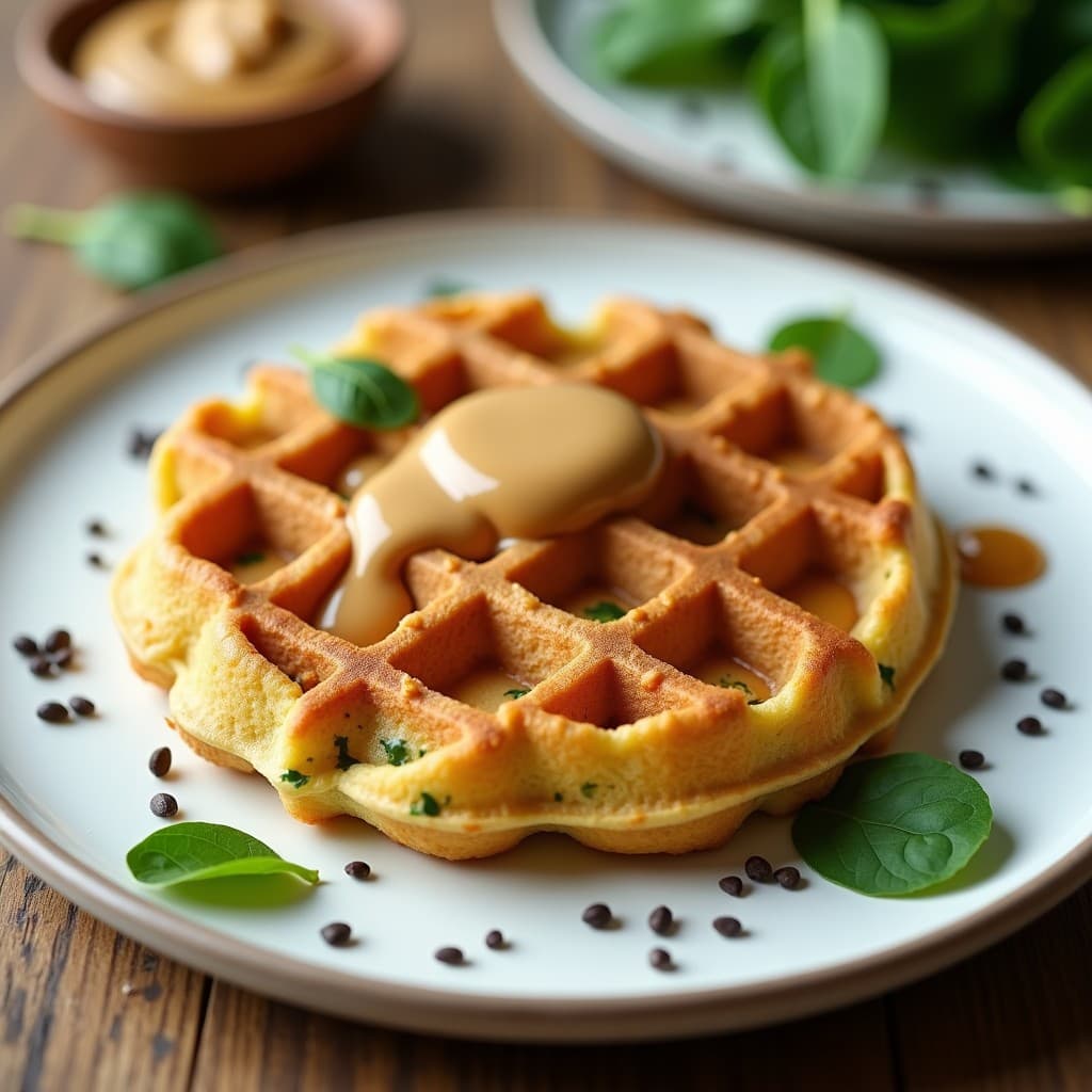 Gofres de Proteína de Guisante y Espinacas: Desayuno Fitness Sin Harina en Airfryer