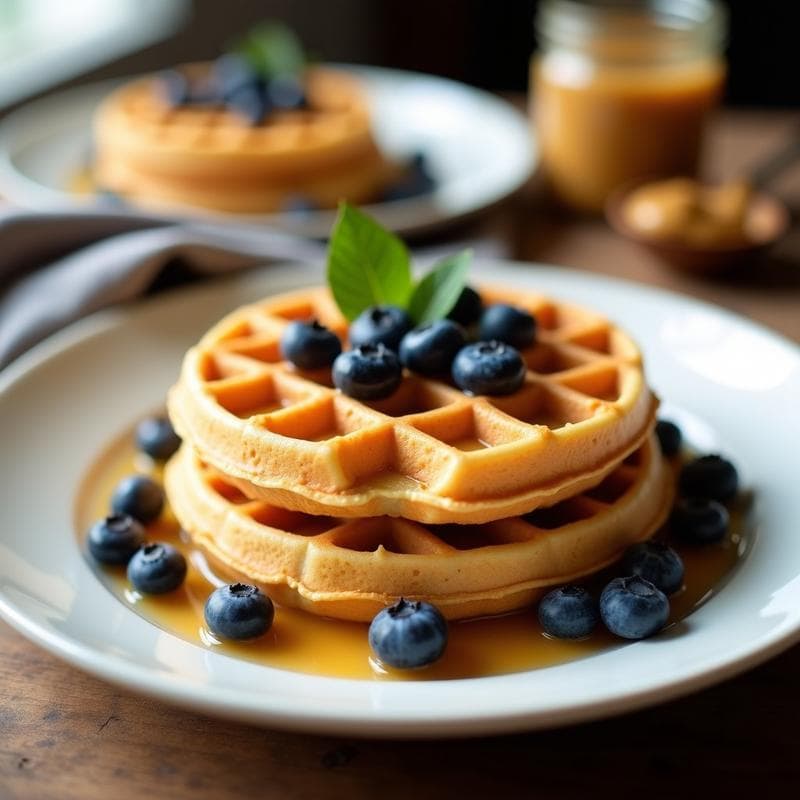 Gofres de Proteína de Guisante y Plátano: Desayuno Vegano y Alta en Proteína en 10 Minutos