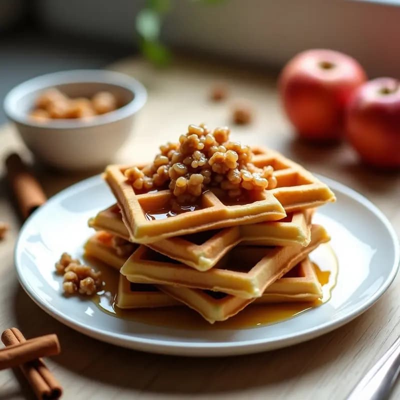 Gofres de quinoa y compota de manzana: Desayuno belga vegano sin harina