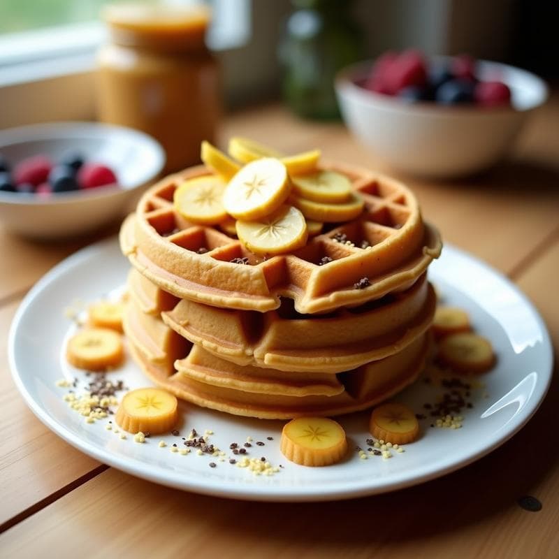 Gofres de Quinoa y Plátano Macho: Desayuno Sin Gluten y Sin Azúcar en Thermomix