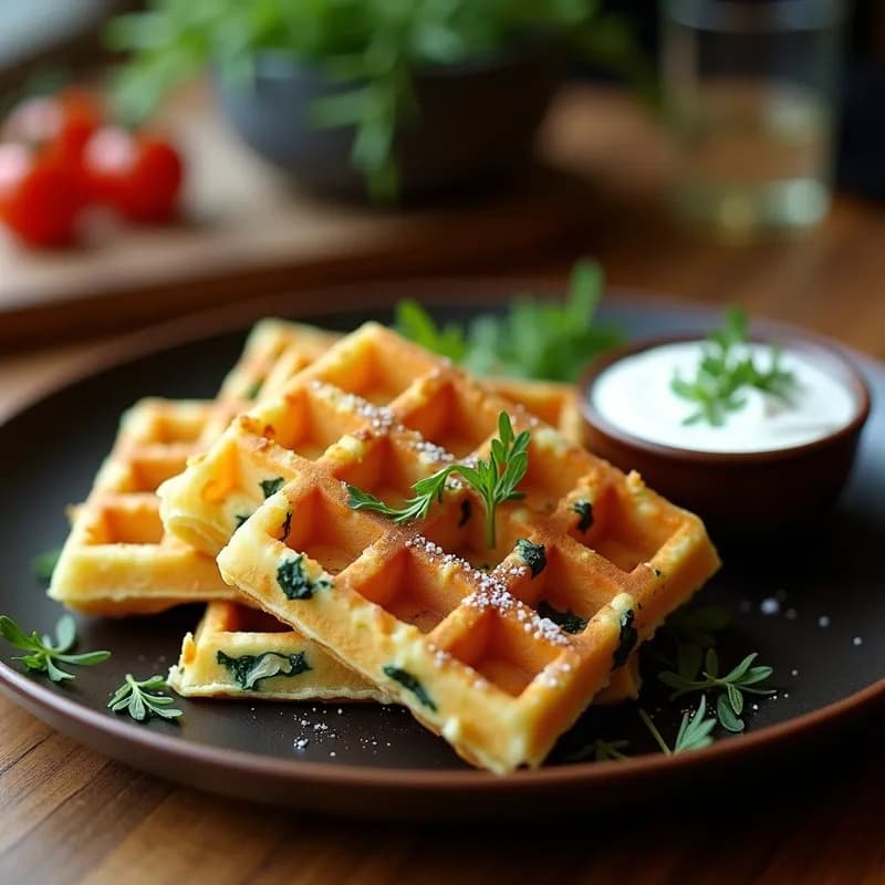 Gofres Salados de Espinacas y Queso de Cabra: Receta Crujiente en 20 Minutos