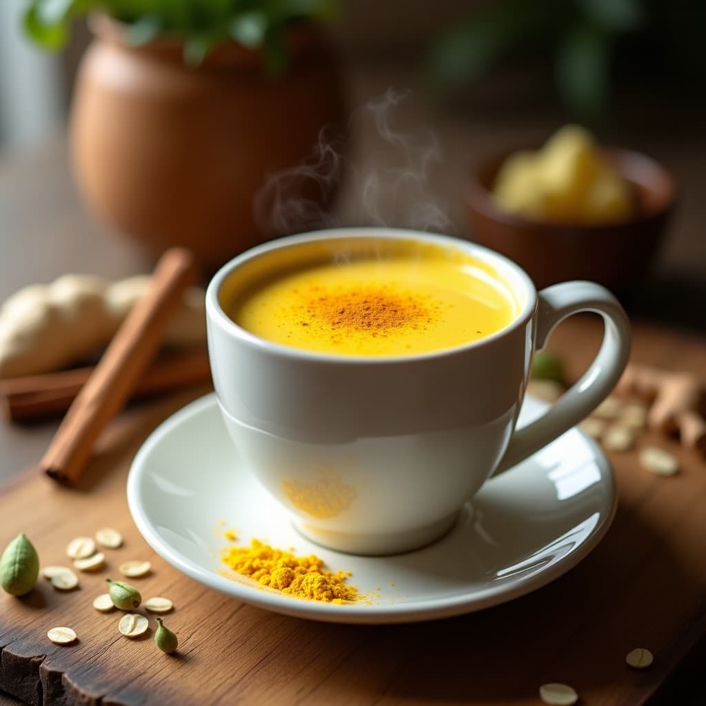 Bebida de Golden Milk con Avena: Latte de Cúrcuma Vegano y Reconfortante