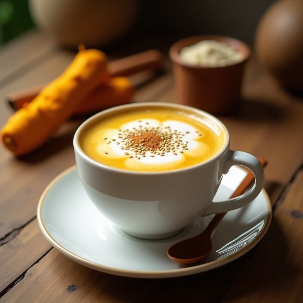 Bebida de Golden Milk con Cáñamo y Jengibre: Latte Antiinflamatorio para Dormir