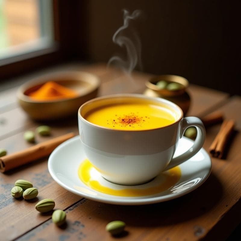 Bebida de Golden Milk con Cardamomo: Tónico Ayurvédico Antiinflamatorio