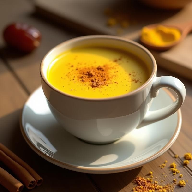 Bebida de Golden Milk con Maca y Canela: Latte Energético y Antiinflamatorio