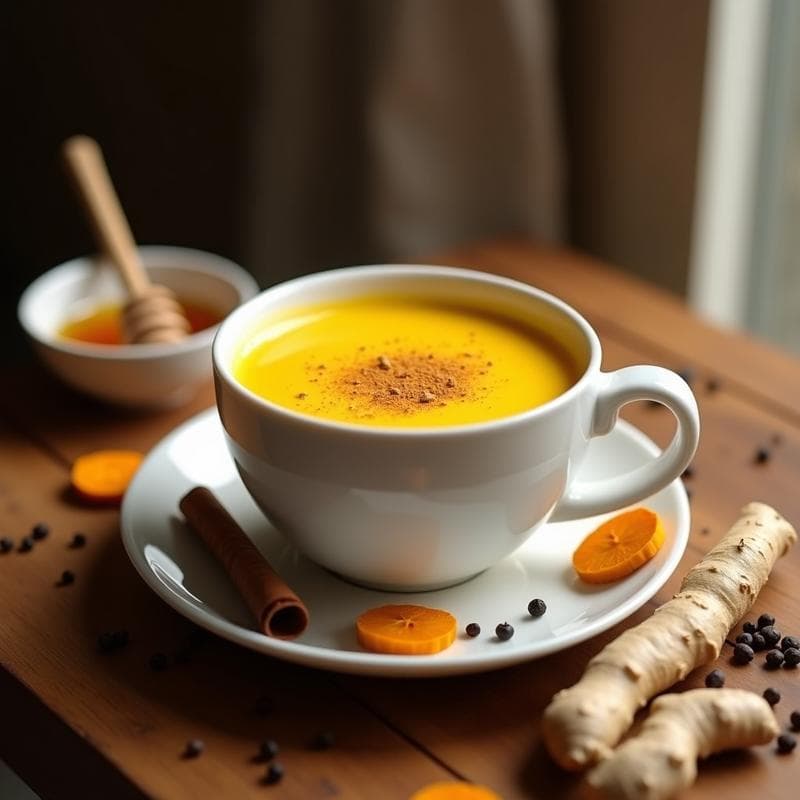 Bebida de Golden Milk con Pizca de Pimienta Negra y Miel de Manuka: Latte Indio Antiinflamatorio