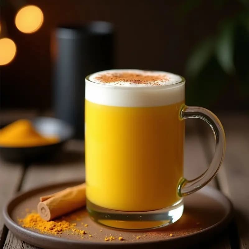 Bebida de Golden Milk con Turmeric Latte y Especias de Chai: Latte Dorado Antiinflamatorio