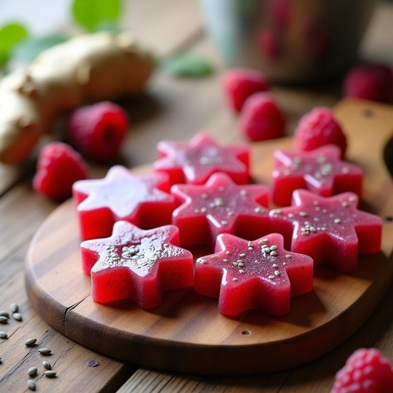 Gominolas de Chía y Frambuesa con Jengibre: Snack Saludable Sin Azúcar para Niños
