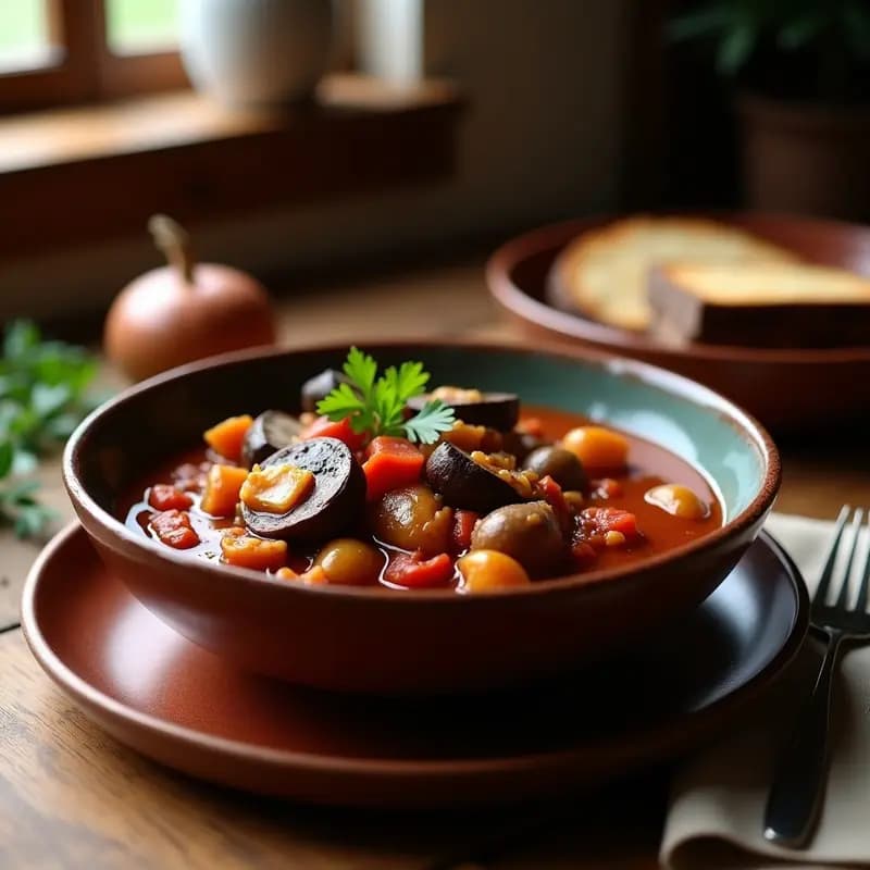 Goulash Húngaro con Champiñones Portobello: Receta Vegetariana en Olla Lenta