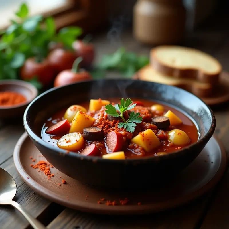 Goulash Húngaro con Chorizo Vegano y Pimentón Ahumado: Receta en Olla Lenta