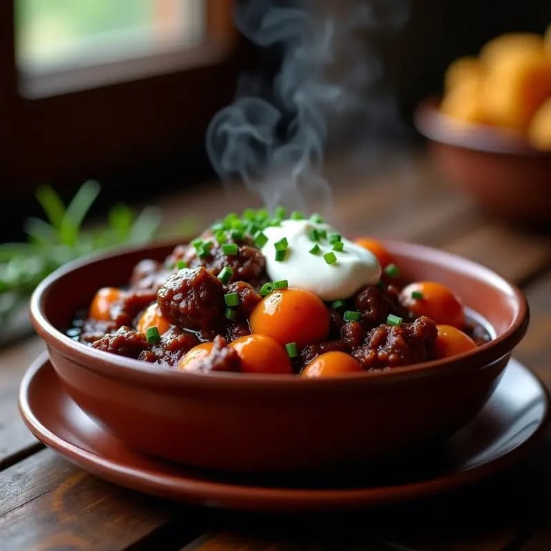 Goulash de Ciervo con Ñoquis de Batata: Receta Húngara de Cine en Olla Lenta