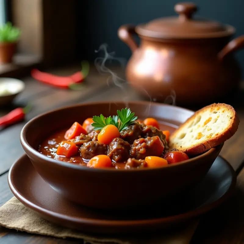 Goulash Hongaro con Carne de Res y Pimentón: Receta en Olla a Presión para Días Fríos