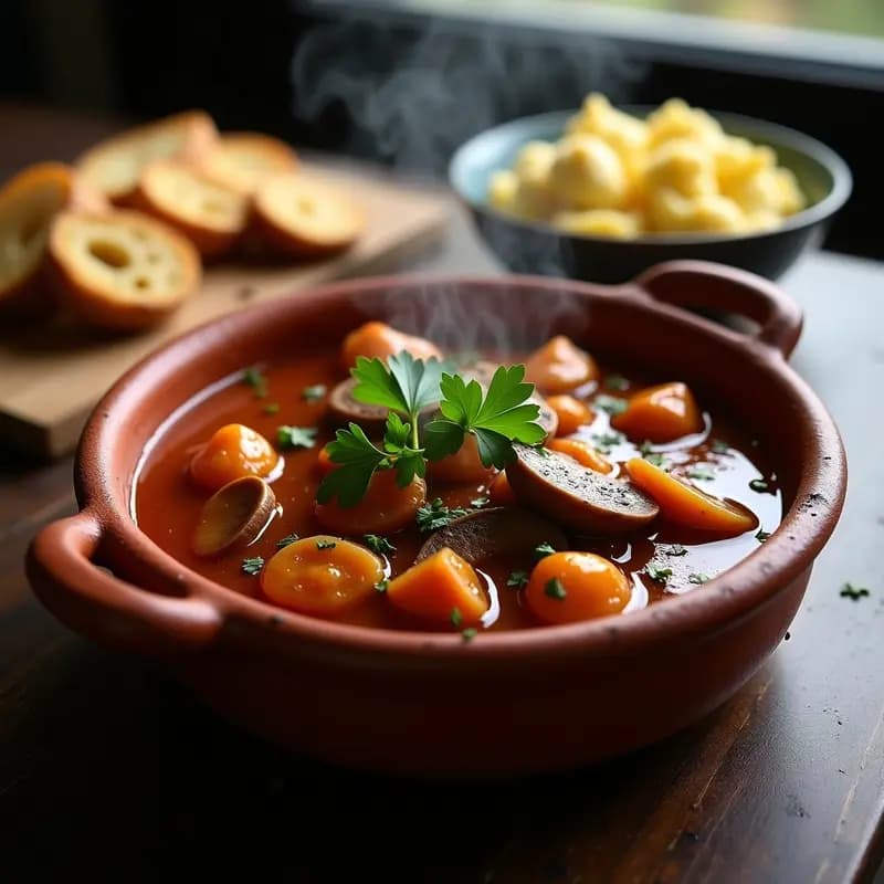 Goulash de Hongos Portobello y Seitan: Receta Húngara Vegana y Reconfortante