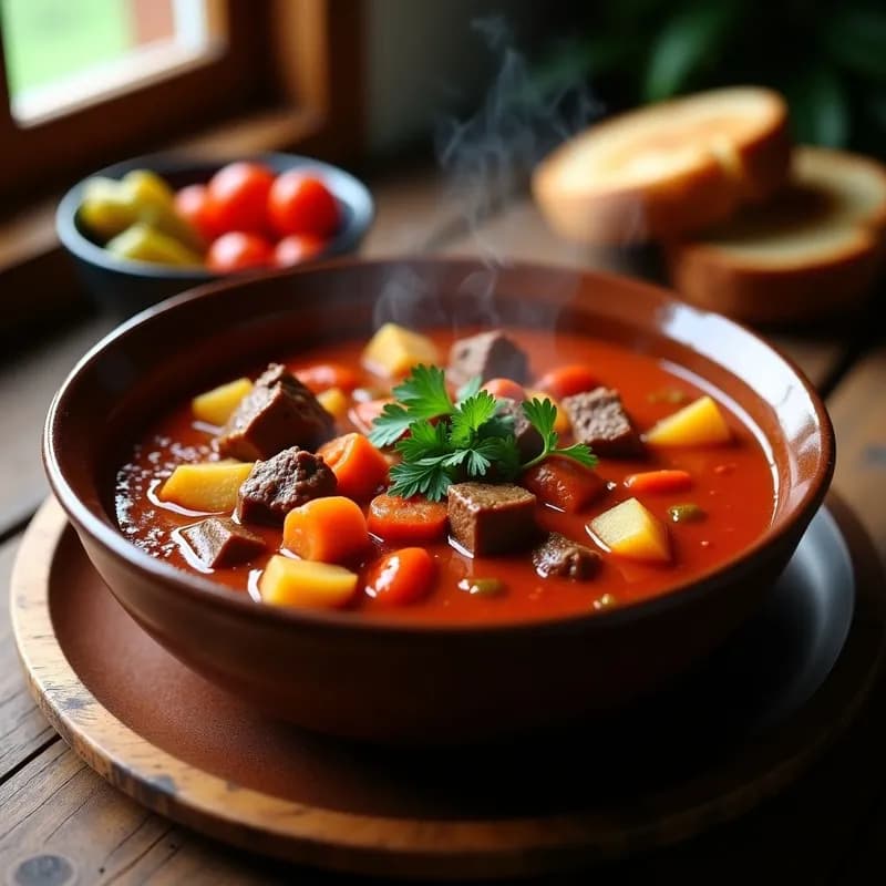 Goulash Húngaro Auténtico: Receta Tradicional en Olla Lenta con Toque Especiado