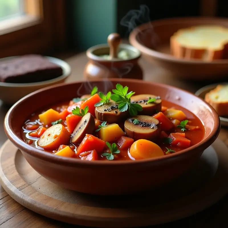Goulash Hungaro con Hongos Portobello: Receta vegetariana y alta en hierro