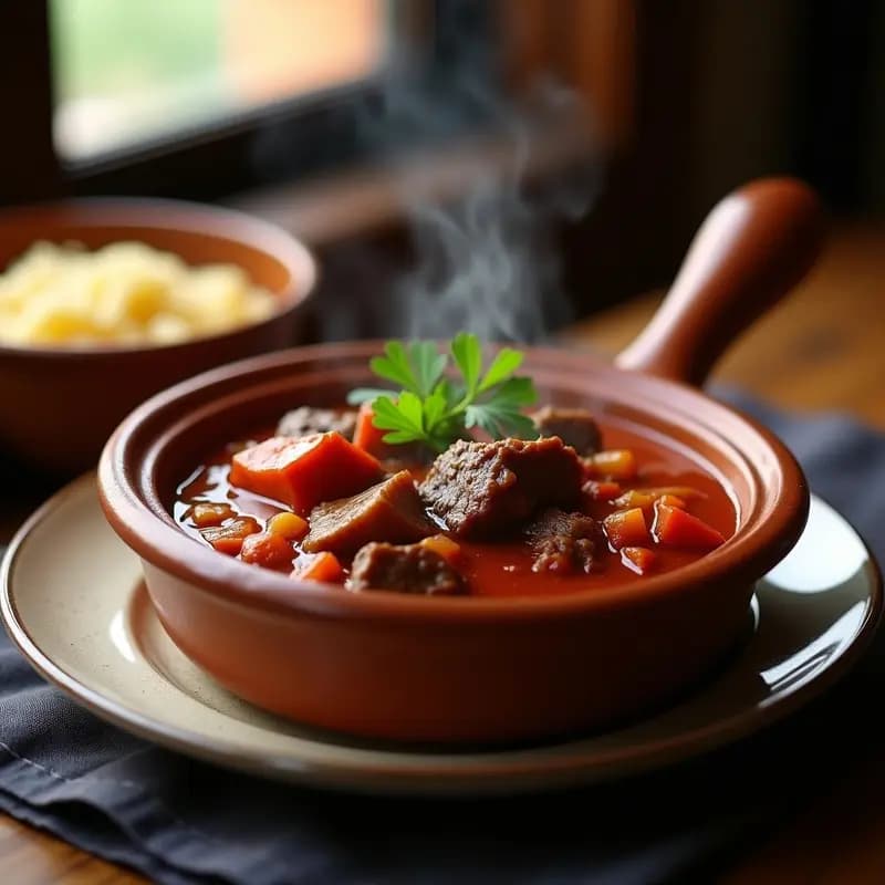 Goulash Húngaro con Ñame y Pimentón Dulce: Estofado de Carne Sin Gluten