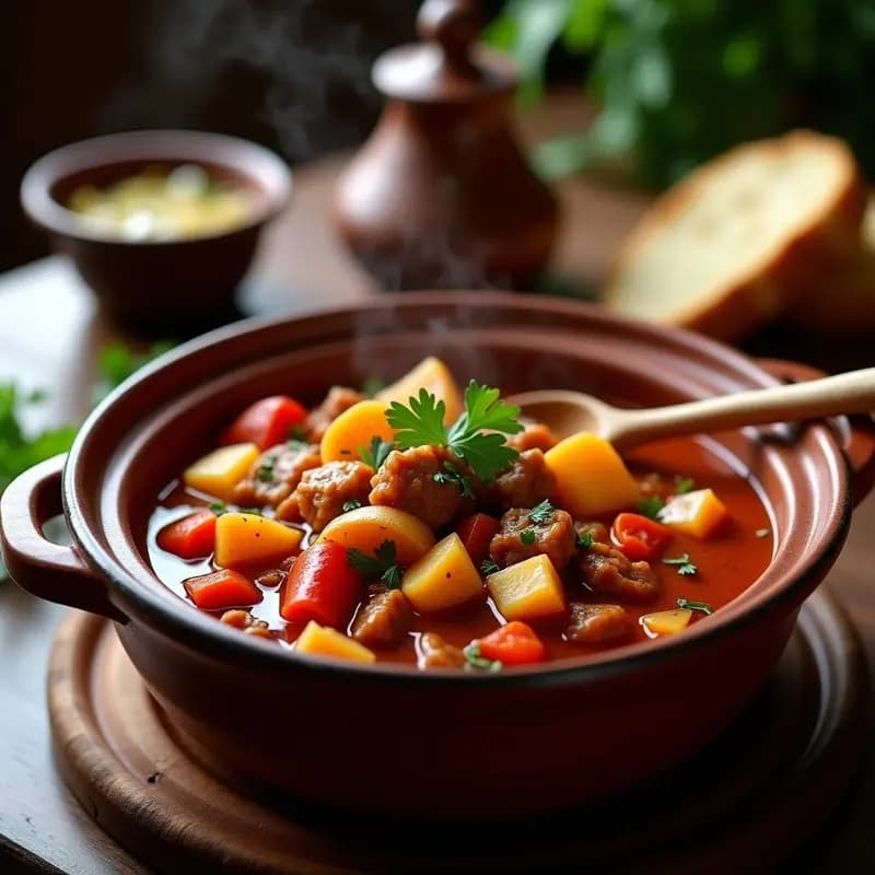 Goulash Húngaro con Seitan: Estofado Tradicional Vegano y Alto en Proteínas
