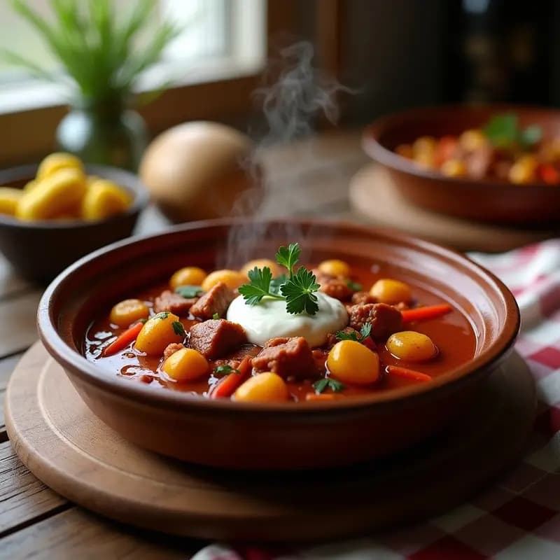 Goulash húngaro con Ñoqui de Patata: Receta Reconfortante de Europa Central