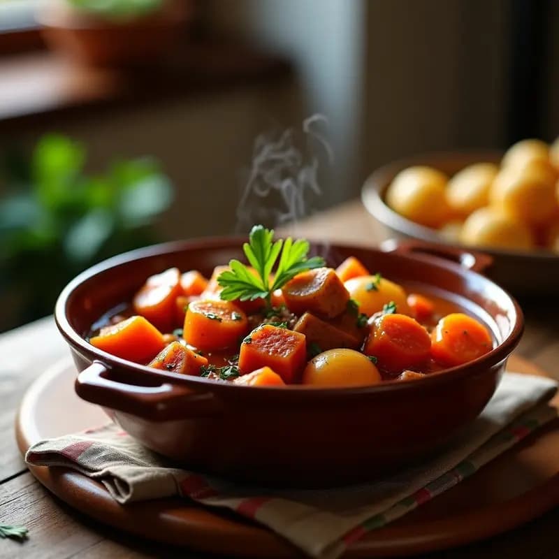 Goulash Húngaro con Seitán: Receta Vegana y Alta en Proteínas en Olla a Presión