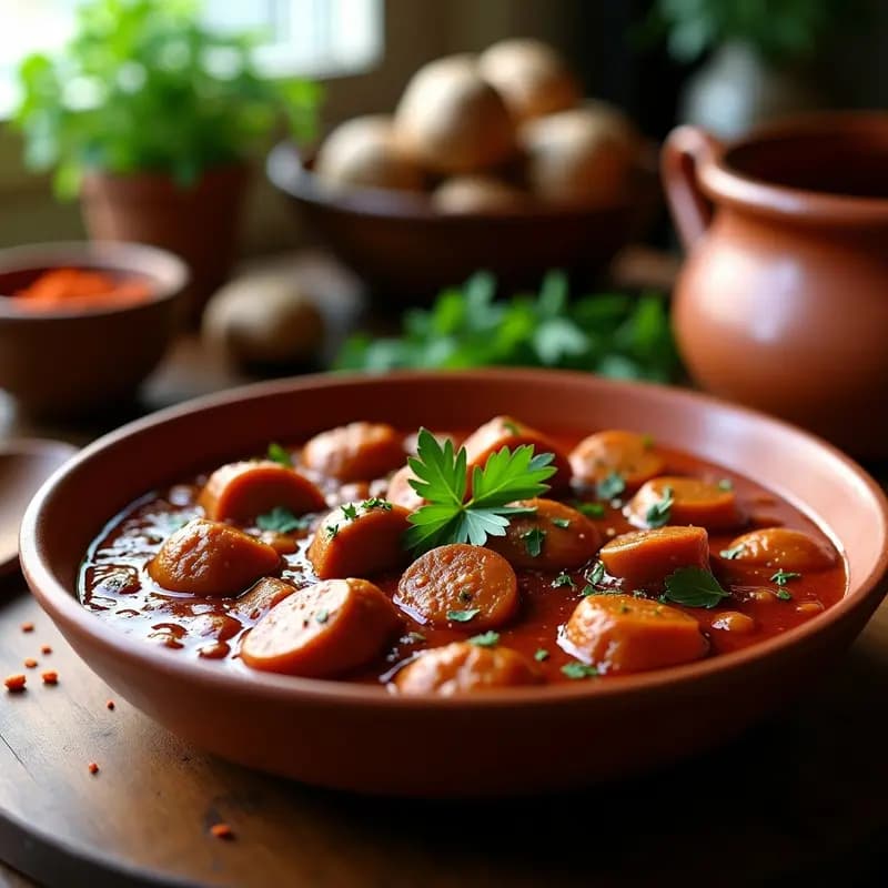 Goulash Húngaro con Setas Portobello: Estofado Vegano en Olla a Presión