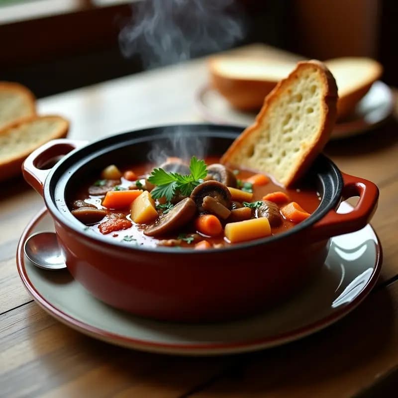 Goulash Húngaro con Setas Portobello: Receta Tradicional en Versión Vegetariana