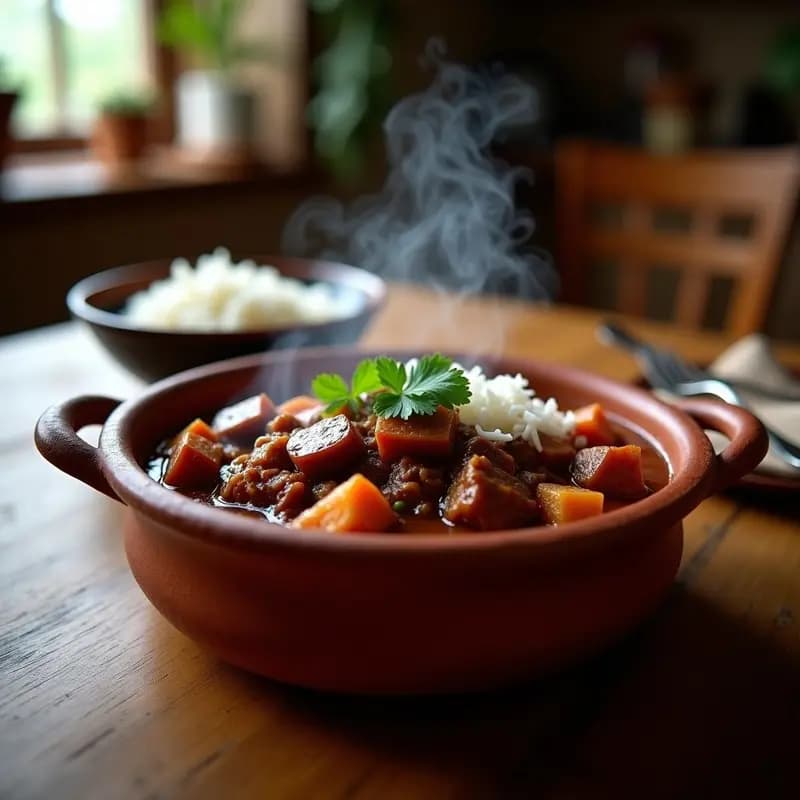 Goulash de since de Res con Ñame: Receta Húngara Adaptada con Toque Caribeño