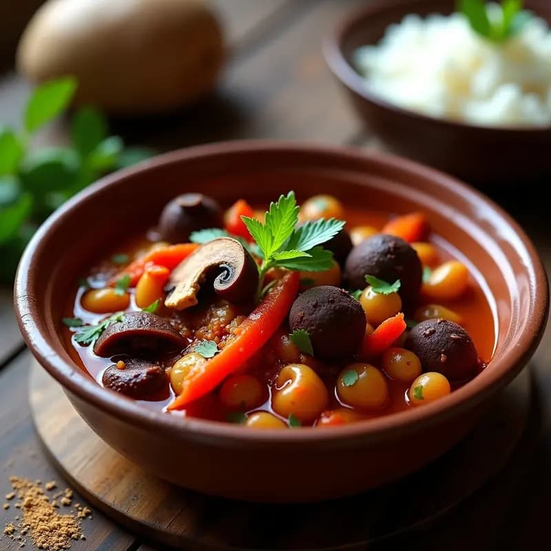 Goulash de Sincelejo con Ñame y Pimiento: Receta Colombiana Vegana en Olla Lenta