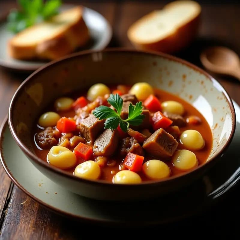 Goulash de Ternera con Ñoquis: Receta Húngara en Olla Rápida con Toque Cremoso