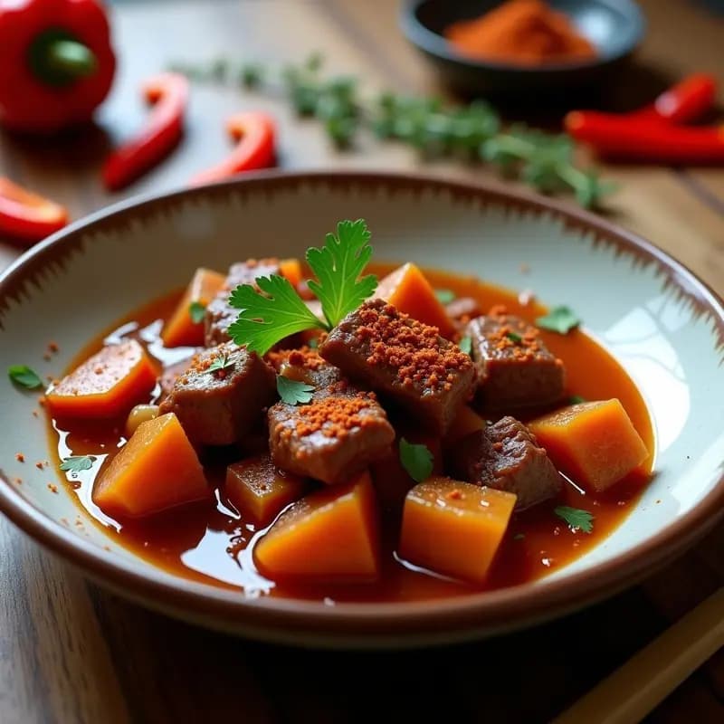 Goulash de Ternera con Ñame y Pimentón Ahumado: Receta Húngara Adaptada a Airfryer