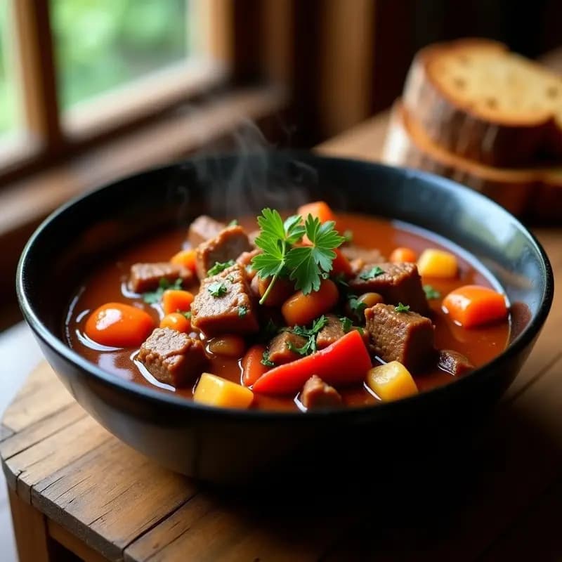 Goulash de Ternera y Pimentón Ahumado: Receta Húngara Reconfortante y Alta en Hierro