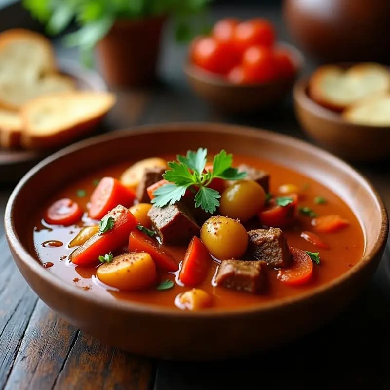 Goulash de Ternera con Pimentón y Aji Amarillo: Receta Húngara-Peruana Fusion en Olla Lenta
