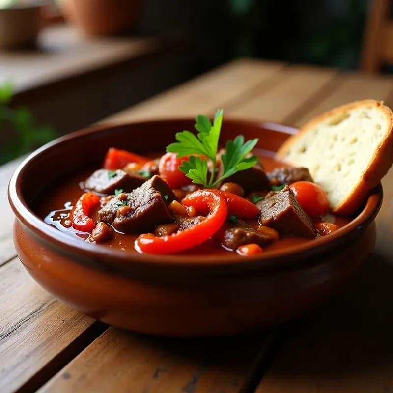 Goulash de Ternera con Pimientos y Comino: Receta Húngara en Olla Lenta y Alta en Proteína