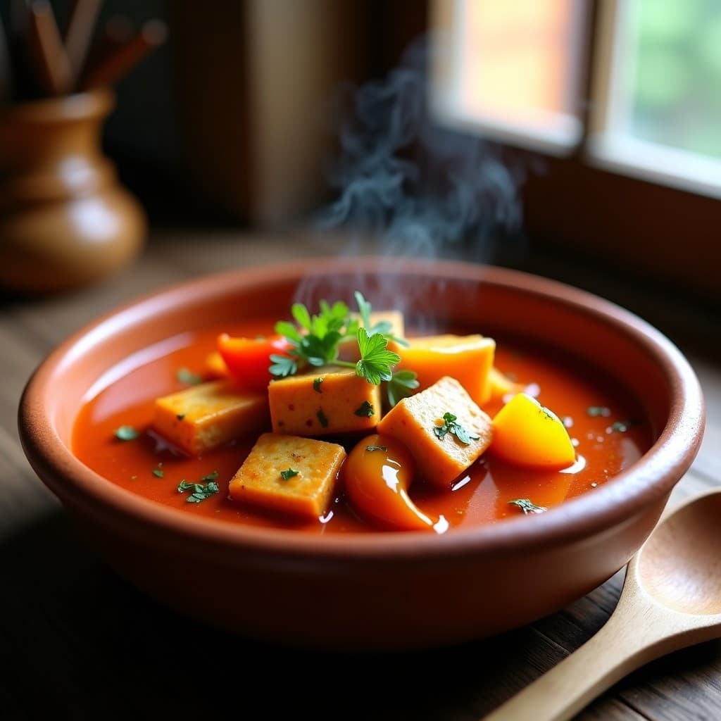 Goulash de Tofu y Pimientos: Receta Vegana con Toque Húngaro en Olla Rápida
