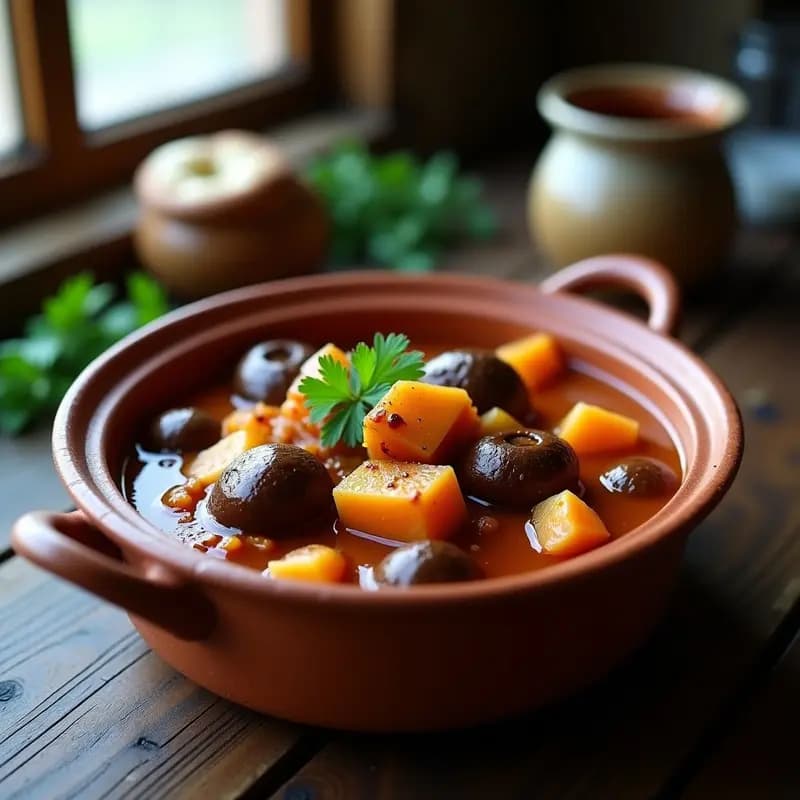 Goulash Húngaro con Hongos Portobello y Ñame: Versión Vegana y Baja en Carbohidratos