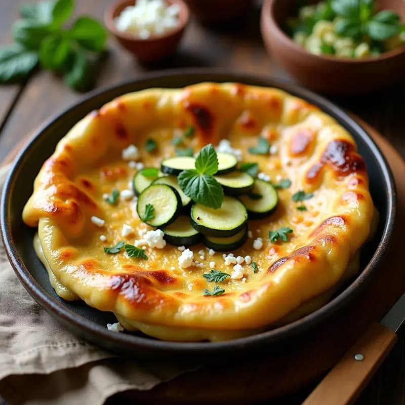 Gozleme de Calabacín y Queso Feta Vegano: Receta Turca en Sartén Sin Aceite